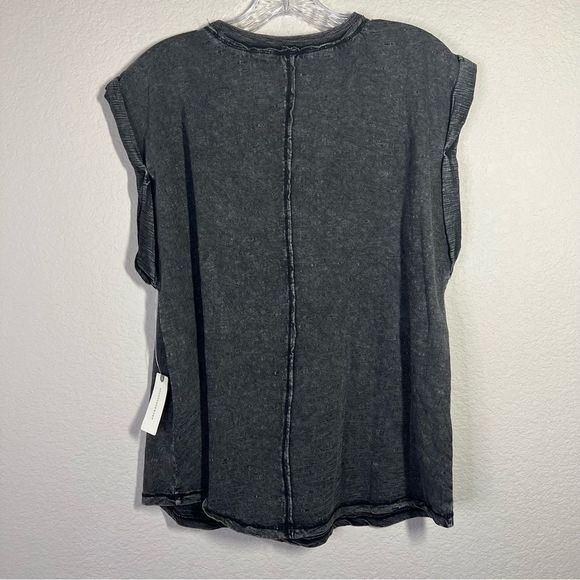 New Anthropologie Pilcro Womens Sustainable Roll-Sleeve Tank Top Size XL Black - Picture 5 of 8